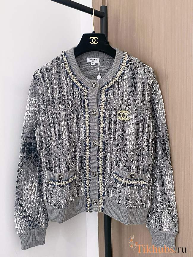 	Chanel CC Logo Button Cardigan - 1