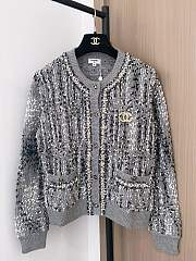 	Chanel CC Logo Button Cardigan - 1