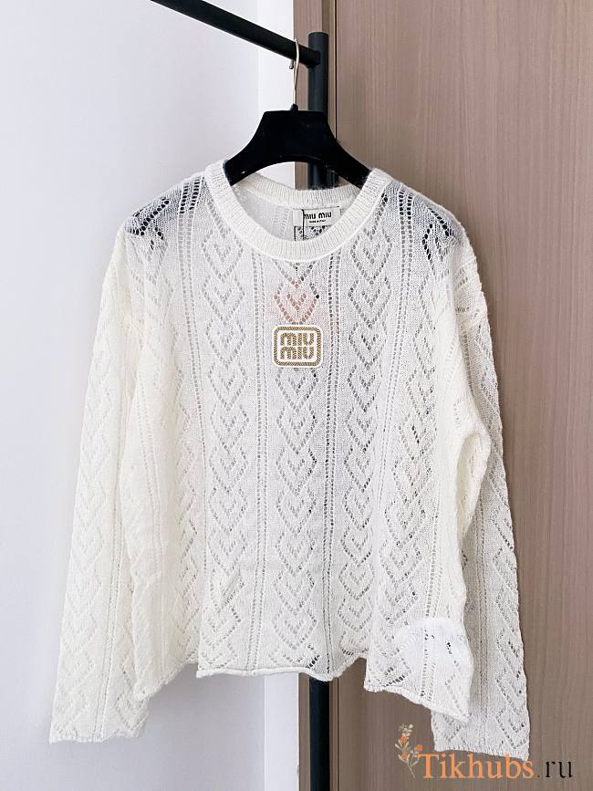 	 white Miu Miu knit sweater - 1