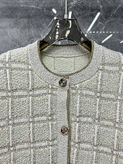 	 Gucci Wool and Lamé Check Jacquard Cardigan. - 5