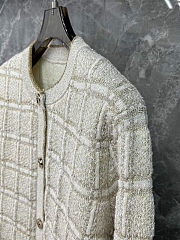	 Gucci Wool and Lamé Check Jacquard Cardigan. - 4