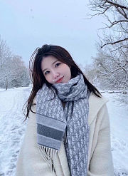 	 Dior Oblique scarf in ecru and gray cashmere - 4