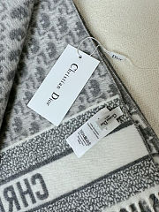 	 Dior Oblique scarf in ecru and gray cashmere - 5