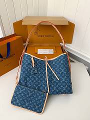 Louis Vuitton CarryAll MM Monogram Denim bag in blue size 39cm - 1