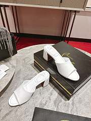  Louboutin Jane 85 or Condora 85 mules in white leather 5.5cm - 6