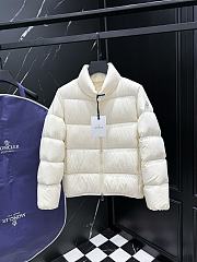 Moncler Abbadia padded down jacket in cream or off-white. - 1