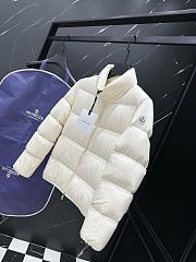 Moncler Abbadia padded down jacket in cream or off-white. - 5