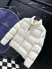 Moncler Abbadia padded down jacket in cream or off-white. - 4