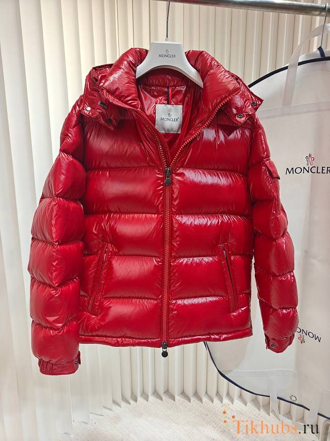 Moncler Enfant glossy puffer coat - 1
