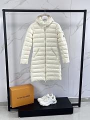 Moncler long down jacket in white - 1