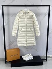 Moncler long down jacket in white - 5