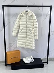 Moncler long down jacket in white - 4