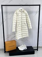 Moncler long down jacket in white - 3