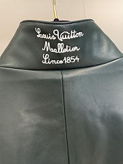 Louis Vuitton Graphic Leather Mix Tracktop in dark green and beige 1AIJX2 - 2