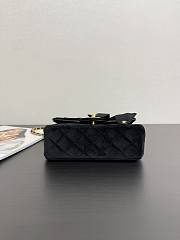 CHANEL Mini Flap Bag With Handle Silk & Gold Metal Black 13×20×6 cm - 2