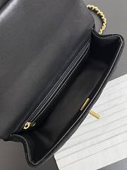 CHANEL Mini Flap Bag With Handle Silk & Gold Metal Black 13×20×6 cm - 5