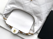 Chanel Maxi Hobo Bag Shiny Calfskin & Gold-Tone Metal White size 34*36*12 cm - 6