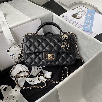 Chanel Mini Flap Bag Handle 'Black' 20x12x6cm