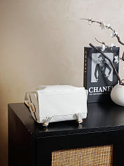 Chanel 25 medium backpack Grained Calfskin & Gold Metal White 23x23x14cm - 4