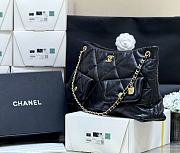 Chanekl Shopping bag Shiny Lambskin & Gold Plated Metal Black 26*38*11cm - 5