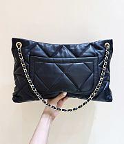 Chanekl Shopping bag Shiny Lambskin & Gold Plated Metal Black 26*38*11cm - 2