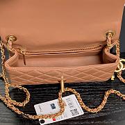 Chanel Flap bag Shiny Lambskin & Gold Plated Metal Light brown 20×13×7cm - 6