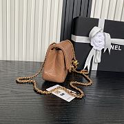 Chanel Flap bag Shiny Lambskin & Gold Plated Metal Light brown 20×13×7cm - 3