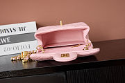 Chanel Mini flap bag Shiny Lambskin & Gold Plated Metal Light pink 13×18×7cm - 5