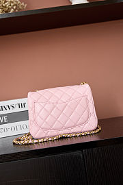 Chanel Mini flap bag Shiny Lambskin & Gold Plated Metal Light pink 13×18×7cm - 4