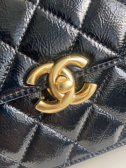 Chanel Large flap bag Glossy Lambskin & Gold Plated Metal  Black 30x18x5cm - 3