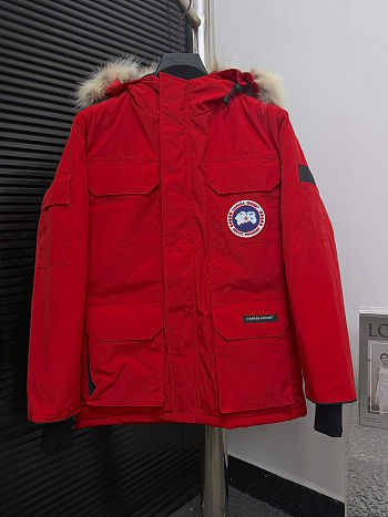 Canada Goose Expedition Fur Classic Fit Parka Coat Jacket Red