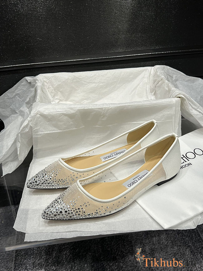 Jimmy Choo Love crystal-embellished ballerinas - 1