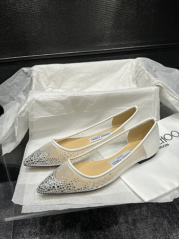 Jimmy Choo Love crystal-embellished ballerinas