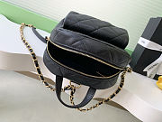 Chanel CC Mini Classic Backpack in black caviar quilted leather. - 6