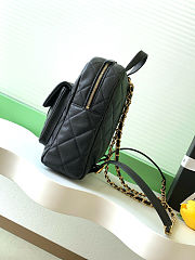 Chanel CC Mini Classic Backpack in black caviar quilted leather. - 4
