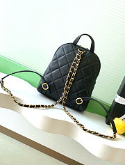 Chanel CC Mini Classic Backpack in black caviar quilted leather. - 3