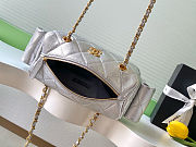 Chanel Mini Boston Bag in silver quilted leather 15.5x24x11.5 cm - 3