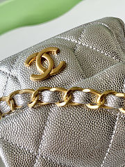 Chanel Mini Boston Bag in silver quilted leather 15.5x24x11.5 cm - 2