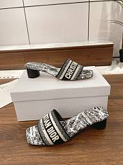 Christian Dior Dway heeled slide with an embroidered  - 1