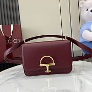 Gucci Siena small shoulder bag in Rosso Ancora red leather 22.5x14x 8 cm - 1
