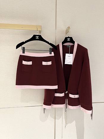 Chanel set Burgundy