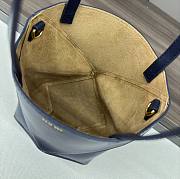 Loewe Mini Puzzle Fold Tote Bag in shiny calfskin in the color Abyss Blue 16.5*9.5*20CM - 5