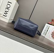 Loewe Mini Puzzle Fold Tote Bag in shiny calfskin in the color Abyss Blue 16.5*9.5*20CM - 4