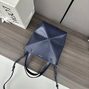 Loewe Mini Puzzle Fold Tote Bag in shiny calfskin in the color Abyss Blue 16.5*9.5*20CM - 2