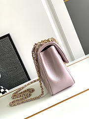 Chanel Mini Square Pearl Flap Bag Light Pink Iridescent Lambskin Brushed Gold Hardware size 18cm - 5
