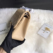 Chanel Classic Double Flap bag in beige caviar leather 30cm - 4