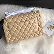 Chanel Classic Double Flap bag in beige caviar leather 30cm - 3