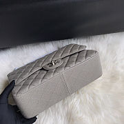 Chanel Classic Double Flap bag in a grey or taupe caviar leather 30cm - 6