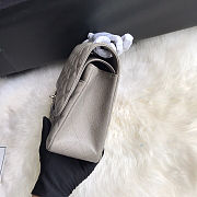 Chanel Classic Double Flap bag in a grey or taupe caviar leather 30cm - 3