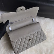 Chanel Classic Double Flap bag in a grey or taupe caviar leather 30cm - 4